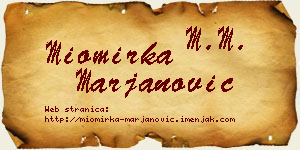 Miomirka Marjanović vizit kartica